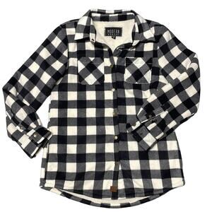 Women’s Buffalo Plaid Button Down Jacket Size Medium